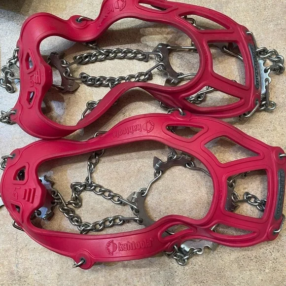 Kahtoola Red Traction Cleats microspikes size large new with pouch - Picture 1 of 7